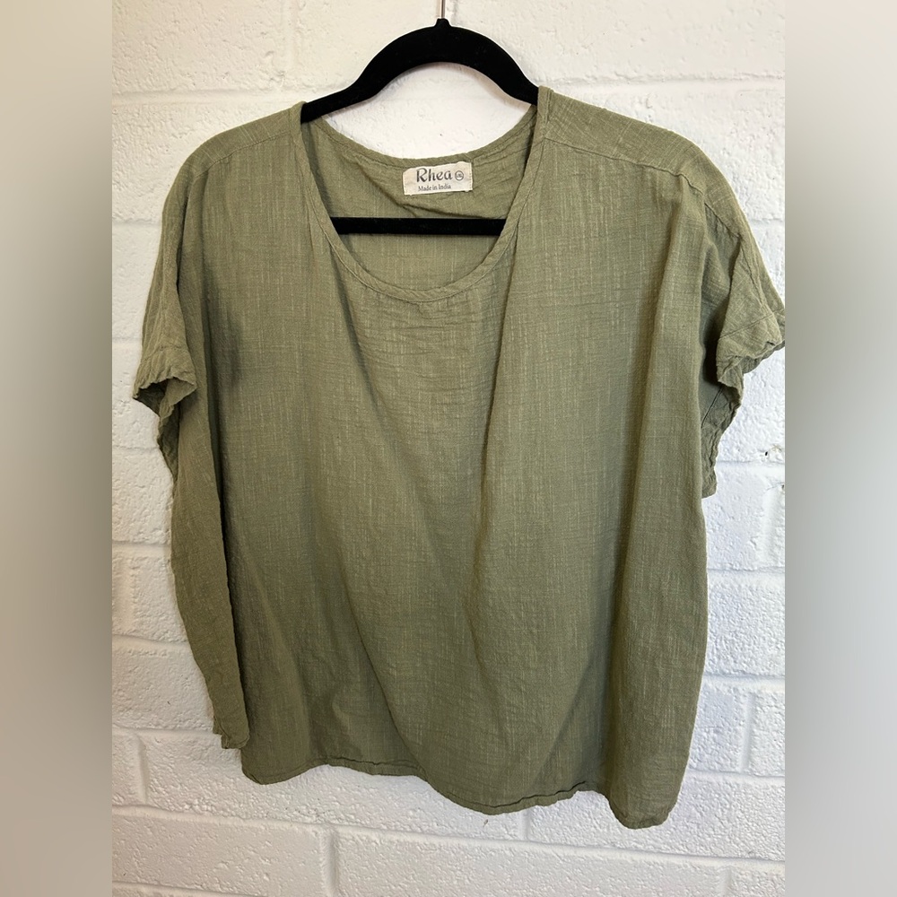 Olive Green linen Top